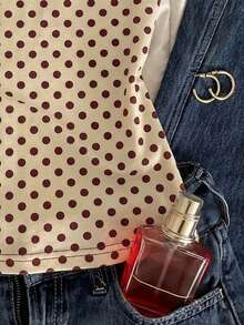 SHEIN EZwear 女士休闲基础款酒红色条纹背心，适合音乐节、度假、比赛日、Y2K、Grunge风格、鸡尾酒会、聚会和庆祝活动。 - 彩色 - 查看 4