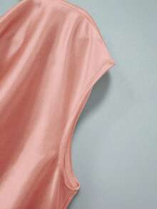 SHEIN Franclia Áo liền thân gợi cảm, thanh lịch với chun co giãn, có cúc trang trí, dành cho nữ. - Bụi hồng - Xem 4