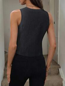 Easowa 这款女士乡村音乐节复古风纯棉黑色衬衫，适合夏季商务休闲场合，也适合西部风格女性穿着。 - 黑色 - 查看 2