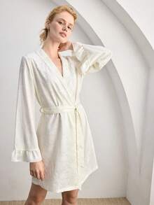 Ocili Women's Soft Striped Fleece Robe, Loungewear Sleepwear - Multicolor - View 6