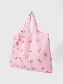 ROMWE Kawaii Women's Fashion Cartoon Pattern Waterproof Large Capacity Tote Bag - Soft powder - View 2