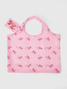 ROMWE Kawaii Women's Fashion Cartoon Pattern Waterproof Large Capacity Tote Bag - Soft powder - View 4