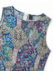 Ellevyn 女士优雅度假印花裹身圆领连体裤 - 彩色 - 查看 4