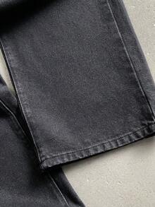 StoneGrade 男士长袖单排扣破洞牛仔夹克和黑色牛仔裤套装外出通勤工作都市秋季服装 - 黑色 - 查看 8