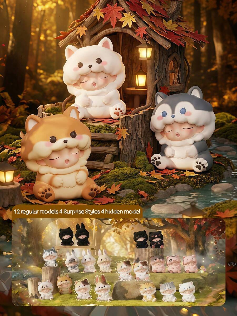 POKOJA LAND 盲盒（非毛绒填充），少年梦想伙伴盲盒 - 12款常规款 + 2款隐藏款（隐藏款概率0.7%），桌面摆件及独特礼品，专为收藏家准备，适合家居桌面装饰