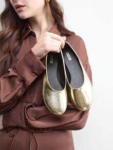 CUCCOO BIZCHIC Women's Casual Buckle Design Everyday Versatile Shoes - Gold - View 5