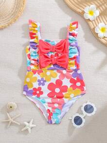 SHEIN Đồ bơi in hoa dễ thương dành cho bé gái, đa năng cho kỳ nghỉ biển và mặc hàng ngày. - Nhiều màu - Xem 6