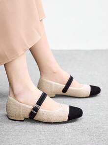 CUCCOO BIZCHIC Spring And Autumn New Versatile French Mary Jane Shoes Low Vamp Round Toe Belt Women's Shoes - Beige - View 4