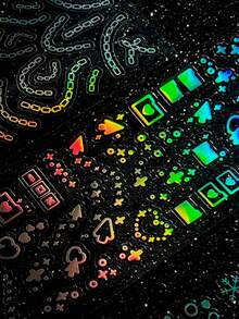 一套4张闪亮星星激光贴纸可爱日记贴纸Guka贴纸套装 - 繁星 - 查看 4