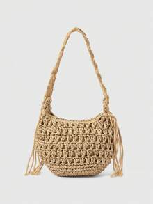 ROMWE Fairycore Túi xách nữ - Màu Khaki - Xem 5