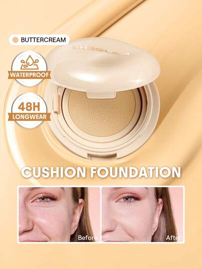 SHEGLAM Lock & Go Long-Lasting Base Cushion-Buttercream Marca Belleza Maquillaje Maquullaje Cosmética para Mujeres Niñas Perfecto para Invierno Primavera Ideal para Y2K Elegante Moda Adecuado para Cumpleaños Regalo Fiesta Listo Mejor Color