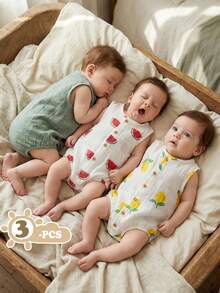 Vintaside Kids Infant/Toddler Boys' Fruit Print Romper, Comfortable Soft Fabric, Fashionable Versatile Casual Bodysuit, Spring/Summer/Autumn - Multicolor - View 5