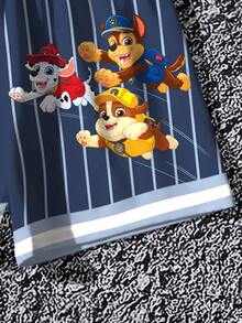 SHEIN | PAW Patrol Bộ đồ mùa hè cho bé trai, họa tiết sọc và hình chó, áo thun ngắn tay và quần short. - trắng - Xem 7