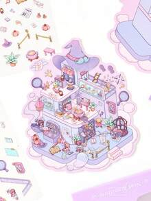 1 Set Of 4 Pcs Miniature Scenery Stickers For Witch's Part-Time Job - DIY Stickers And 3D Stickers - Witch part-time job - View 5