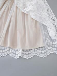 Tween Girls' Summer Vacation Contrast Lace Elastic Waist Skirt - Apricot - View 6