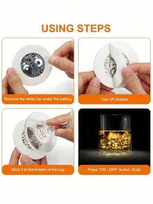 6/12pcs LED Colored Coasters, Illuminated Coasters, LED Sticker Lights, Bottle Lights, Bar Accessories - Luminous coaster - View 3