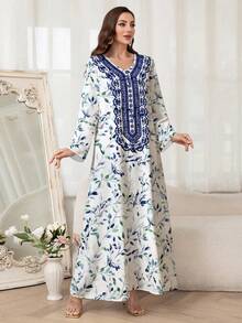 Al Najma Women Arabian Style Casual Dress, Minimalist Fashion For Everyday Wear,Modest - White - View 6