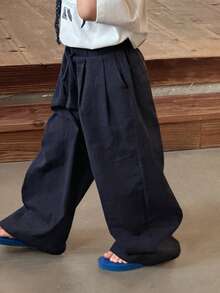 DAZY Toddler Boys' Plain Simple Casual Pants - Navy Blue - View 1