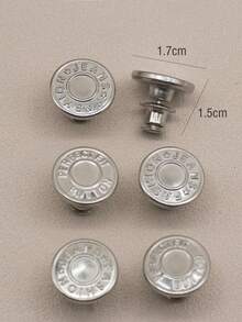 6件套牛仔裤纽扣替换装 17mm 免缝金属纽扣维修套装 无钉可拆卸牛仔裤纽扣替换组合装 情人节 婚礼 生日 纽扣 缝纫 缝纫用品 缝纫配件 手工用品 DIY 成人手工 - 做舊款 - 查看 5