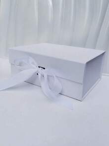 Foldable Thick Cardboard Gift Box For Gift Packaging, Rectangular Magnetic Lid For Groom's Proposal Box, With Ribbon, Wedding And Birthday Gift Packaging - Multicolor - View 6