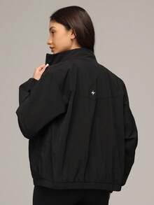 Sigmas Women's Woven Full Zip Slim Track Jacket Spring - Black - View 2