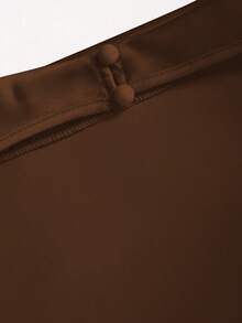 Sweetra Backless Tie Strap Sleeveless Minimalist Design Summer Camisole - Brown - View 3