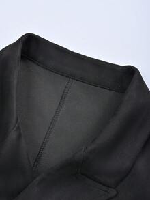 Manfinity Mode Double-Breasted Fashionable & Elegant Lapel Collar Versatile Suit Vest - Black - View 7