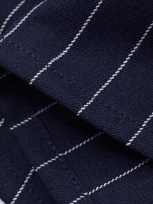 DAZY 女士条纹修身短款吊带背心 - 藏蓝色 - 查看 7