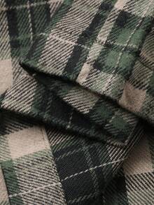 FRIFUL Women's Green Letter Print Short Sleeve T-Shirt And Plaid Loose Casual Pants 2-Piece Set - Green - View 3