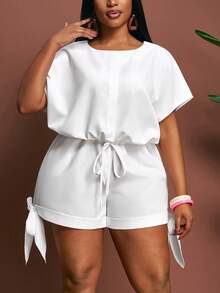 Slaydiva Summer White Silky Smart Casual Holiday 2pcs Set,Plus Size Backless Waist Crop Top And Shorts,Boho Beach Music Festival Streetwear Chic Outfits - White - View 3
