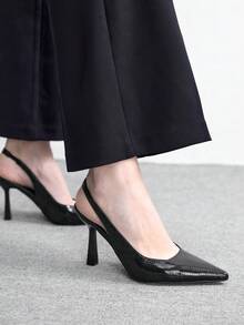 CUCCOO BIZCHIC Women's Pointed Toe Fashion High Heel Pumps Spring Shoes Spring Break Easter - Graphite Black - View 5