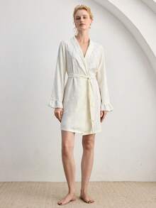 Ocili Women's Soft Striped Fleece Robe, Loungewear Sleepwear - Multicolor - View 4