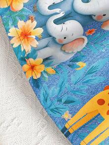 SHEIN Baby Girl Clothing Baby Girl Dress Full Floral Pattern Suspender Bow Summer Elegant And Fresh Dress - Blue - View 8