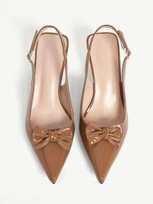 CUCCOO CHICEST Women's Pointed Toe Buckle Design Everyday Versatile Fashion High Heels - Apricot - View 2