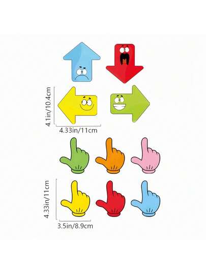 1/2/3/4/6张创意冰箱贴纸，手指、箭头、多色，黑板贴纸、白板贴纸，手指阅读教具，教学互动教具，家居、办公、文具、教学工具