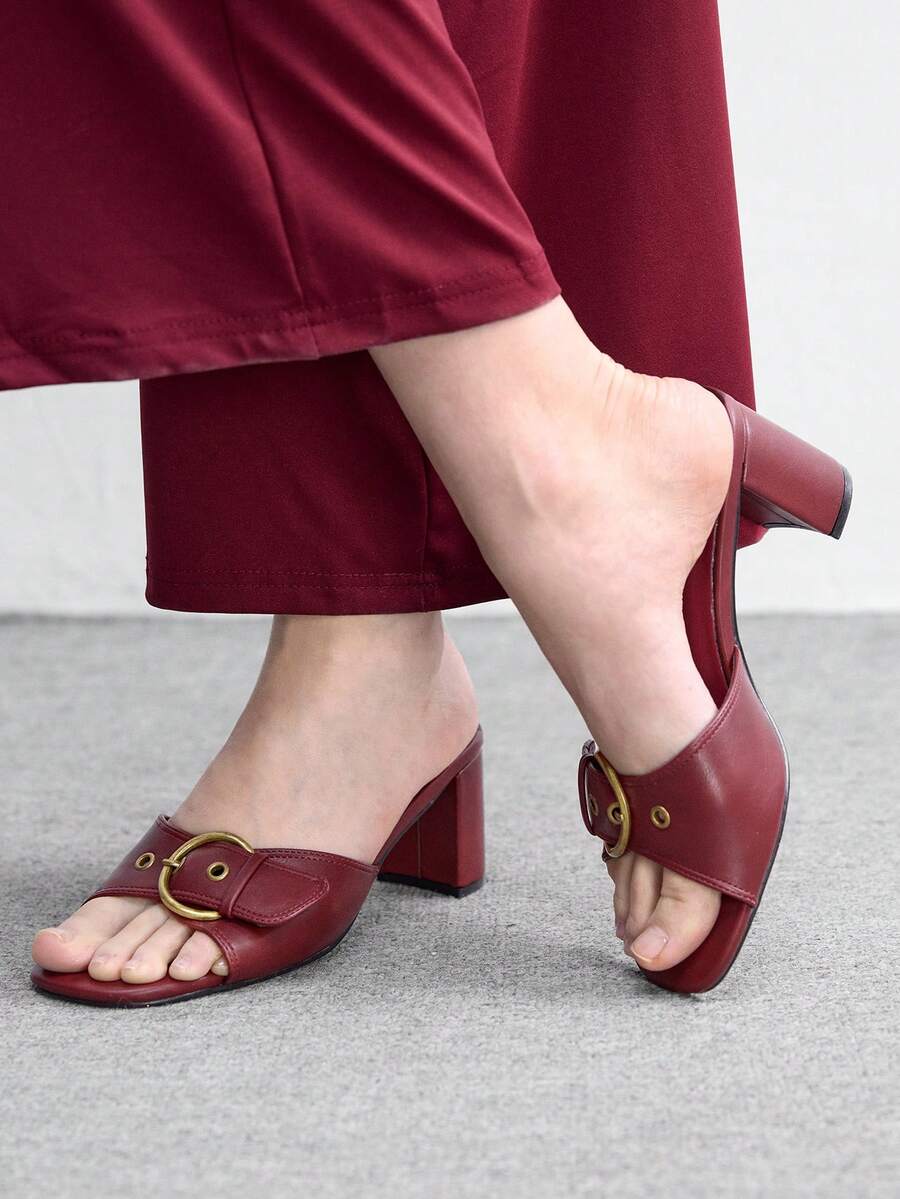 CUCCOO BIZCHIC Women Gladiator Sandals Valentine's Day - Burgundy - View 1