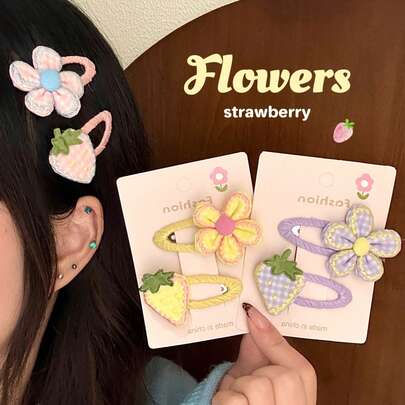 Bộ 2 kẹp tóc acrylic hình hoa mùa thu đông cổ điển dành cho nữ, kẹp tóc mái xinh xắn, kẹp tóc thanh lịch đa năng cho các cô gái.