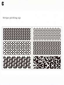 1 件装虚线和图像手绘报纸模板，镂空绘画，PET 镂空模板，喷漆，绘画模板 - 單件 - 查看 14