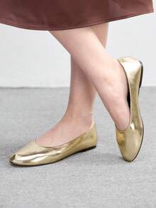 CUCCOO BIZCHIC Women's Casual Buckle Design Everyday Versatile Shoes - Gold - View 4