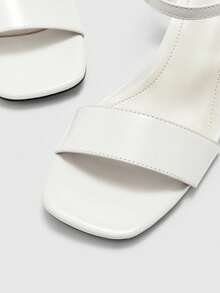 CUCCOO BIZCHIC Sandalias de tacón medio con punta cuadrada, elegantes, casuales y cómodas, de estilo slip-on para mujeres, adecuadas para el lugar de trabajo, el trayecto, citas, ocasiones formales y fiestas - Beis - Ver 8