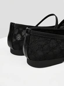 MOTF WOMEN'S MESH SQUARE TOE FLAT SHOES - Black - View 8