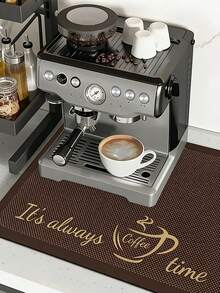1 pieza Alfombrilla para barra de café - Secado rápido, súper suave de tierra de diatomeas, resistente al calor, felpudo de drenaje de utensilios de cocina con diseño de "Barra de café", muy adecuado para encimera y mesa de comedor, protección de encimera, alfombrilla de café - Multicolor - Ver 5