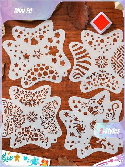 Yao Yin Simplified Newspaper Template, Hollow-Out Painting, Cross-Border Christmas Face And Eye Painting Template