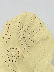 Breezaya Embroidered Shirt, Open Front Shirt, Embroidered Placket Shirt, Casual Shirt - Yellow - View 7