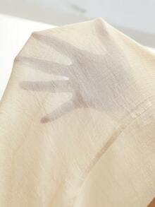 Swim Chiccia 女士春夏沙滩套装，系带喇叭袖性感上衣配短裤，休闲度假罩衫 - 杏色 - 查看 6