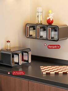 Seasoning Storage Box, Wall-Mounted Seasoning Box, Kitchen Household Salt Shaker, Seasoning Jar, Seasoning Rack, Seasoning Box Set - Multicolor - View 8