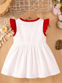 SHEIN Gaun Lengan Panjang Bermotif Kartun dengan Pita Manis untuk Bayi Perempuan, Cocok untuk Musim Gugur/Musim Dingin - MultiWarna - View 3