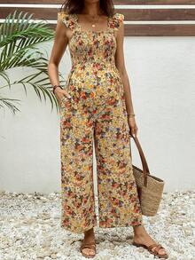 Boho Mama 孕妇度假风印花宽松连体裤 - 彩色 - 查看 4