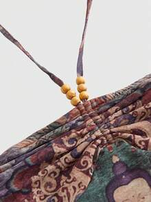 ROMWE Avant 中国风佛像印花串珠项链设计迷你连衣裙女装 - 彩色 - 查看 10