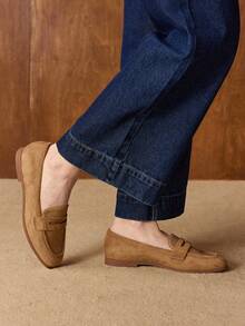 MOTF WOMEN RHINESTONE SUEDETTE FLATS VALENTINE'S DAY - Apricot - View 5